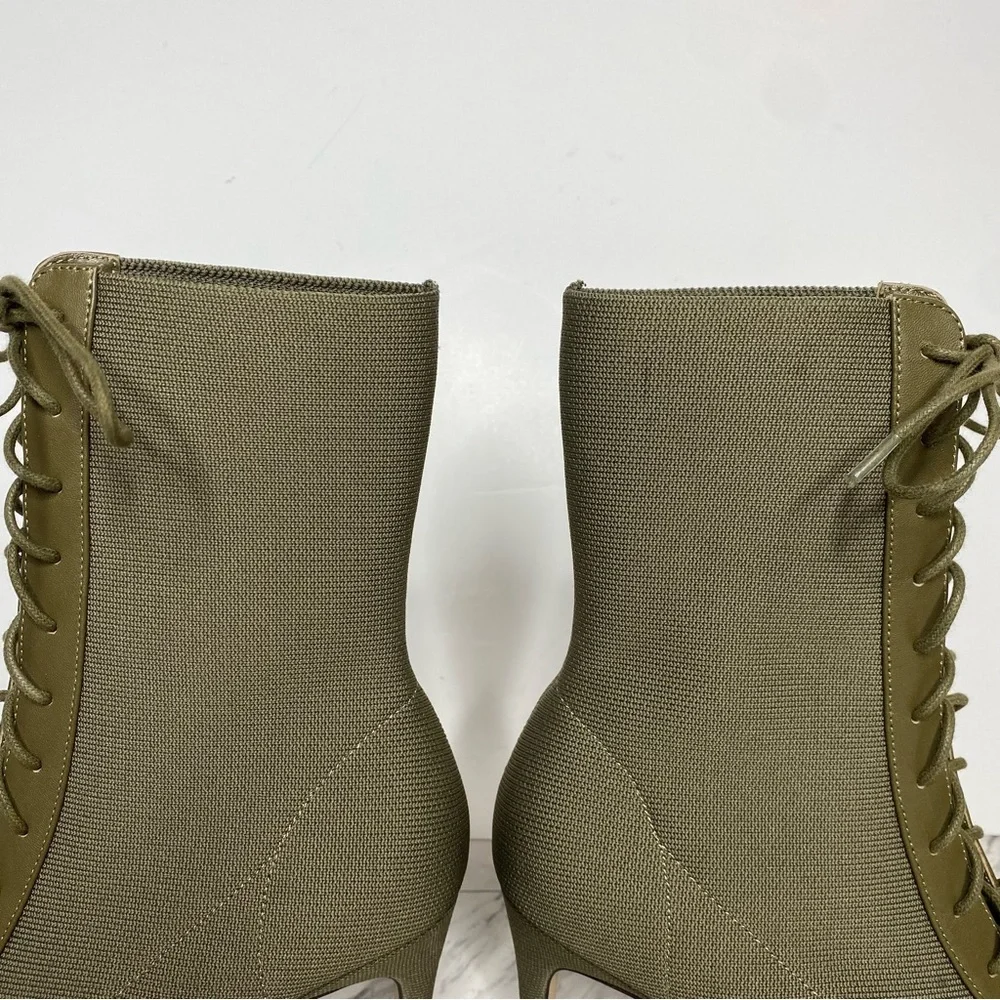 Charles David Piranha Green Lace Up Pointed Toe Boot 7M